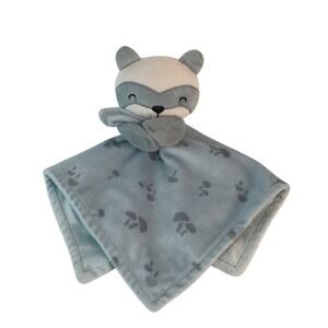 Modern Moments by Gerber Raccoon Lovey Security Blanket Blue Mushroom 12 Inch‎